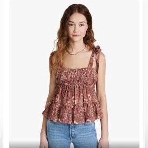 NWT Ulla Johnson Syma Tie Shoulder Tank in Rosebud, size 8